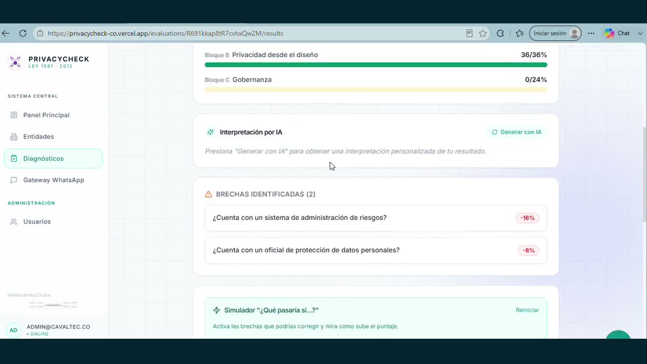 PrivacyCheck — Colombia's Law 1581 compliance in action